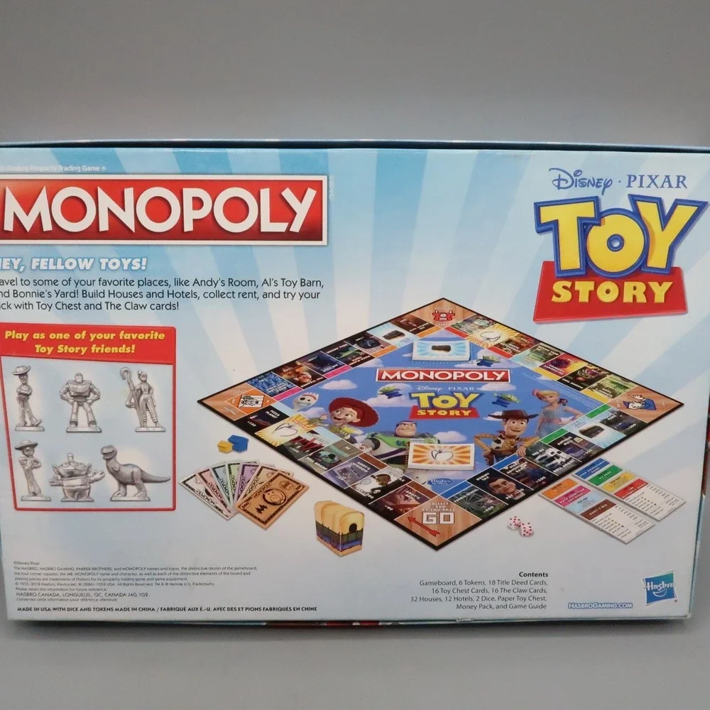 Hasbro Monopoly Disney Pixar Toy Story Hasbro Woody Buzz Lightyear Complete